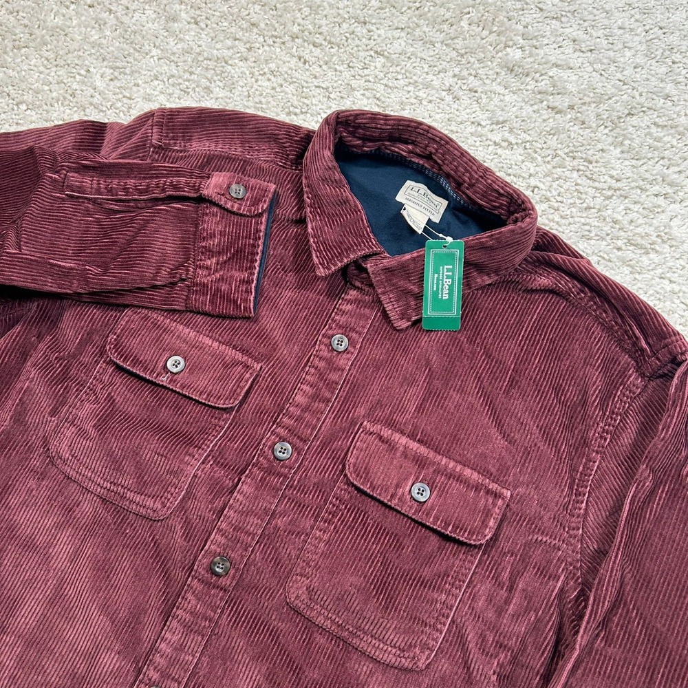 L.L. Bean Rangeley Corduroy Shirt XL Tall XLT Slightly Fitted Button Up New NWT